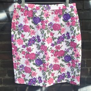 plus size 14 pink purple rose floral pencil skirt